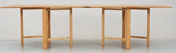 A Bruno Mathsson 'Maria' elm and birch gate-leg table.