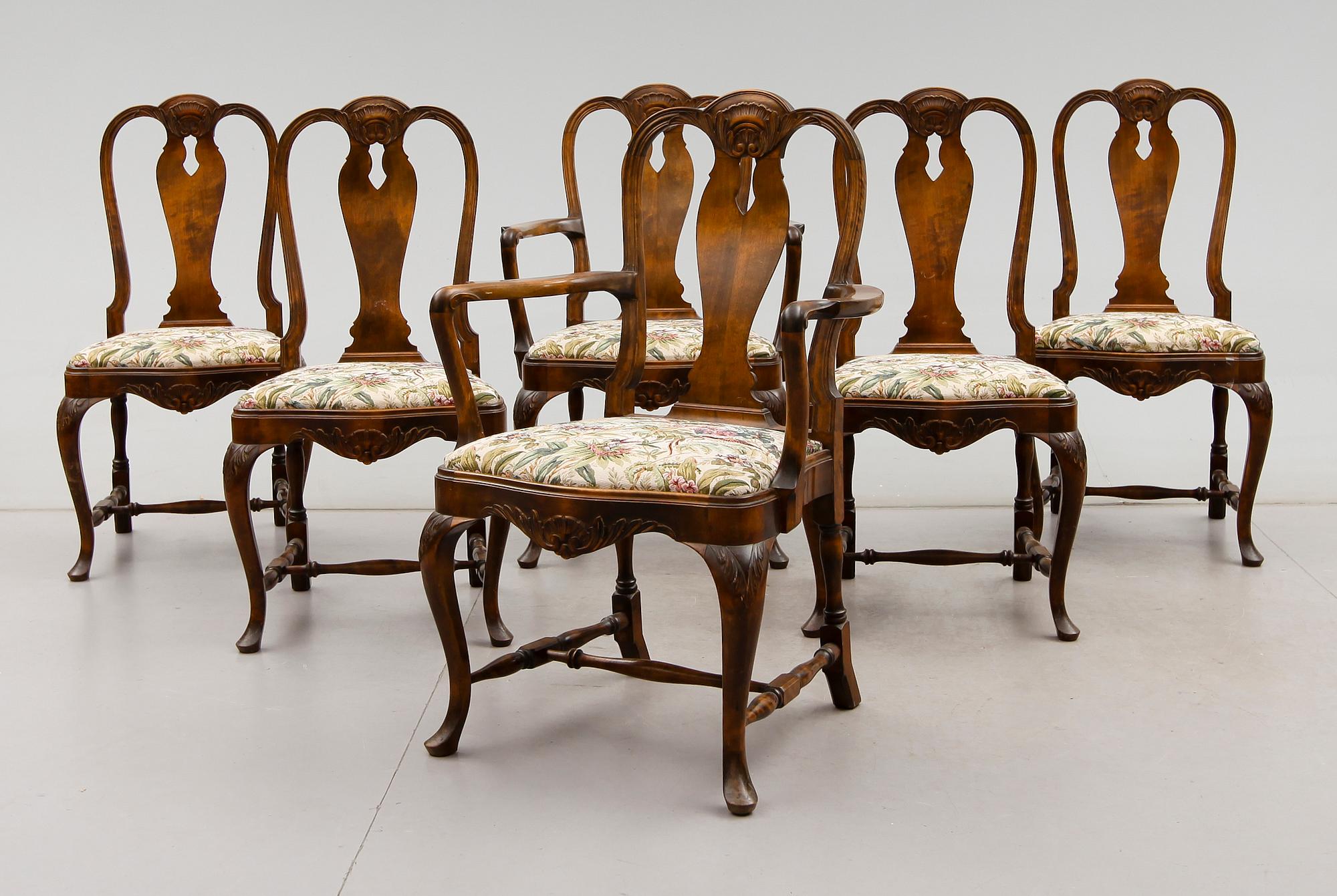 SITTGRUPP, 7 delar, rokokostil, 1900-tal.