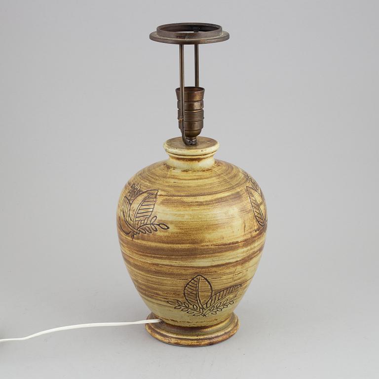 Gertrud Lönegren, a stoneware table light, Rörstrand, 1930's/1940's.