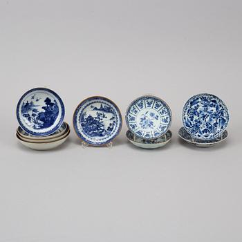 A group of 15 dishes and 5 cups, Qing dynasty, Qianlong (1736-95).