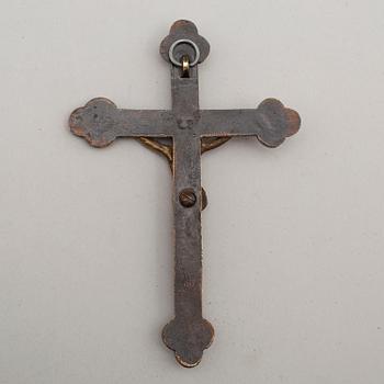 A 19th century bronze crucifix.