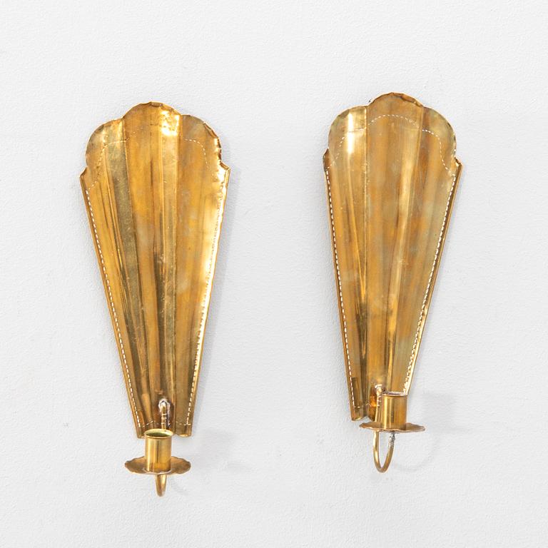Wall sconces a pair C&N Svängsta dated 1936 brass.