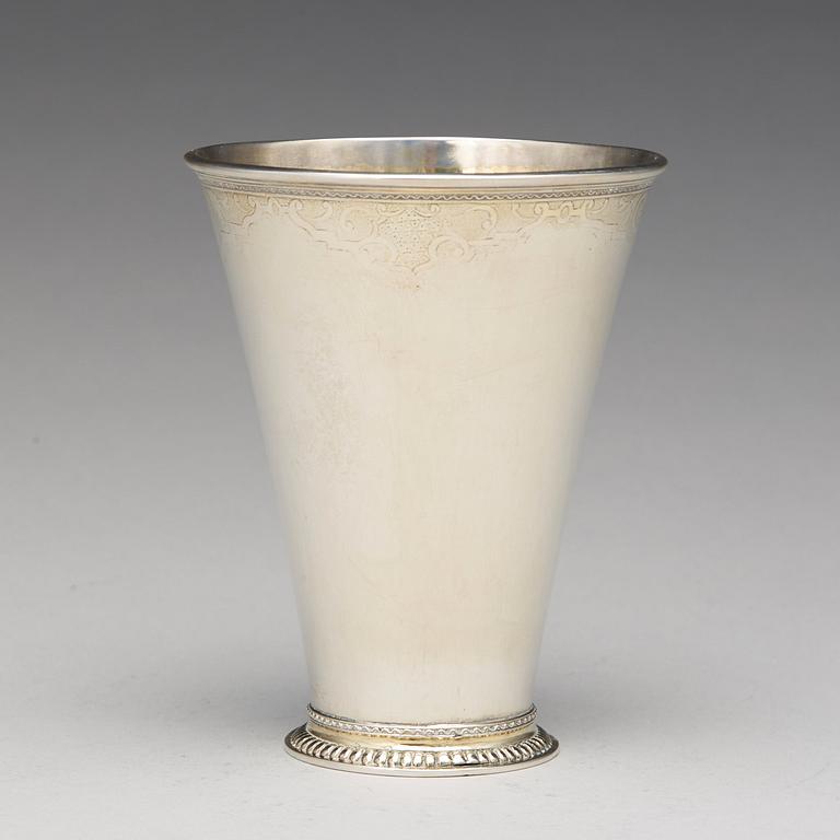 Petter Lund, bägare, silver, Nyköping 1736.