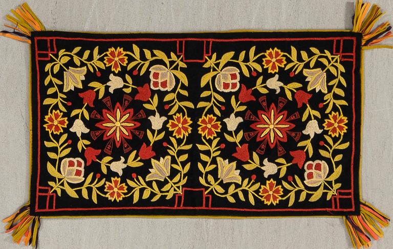 Sled cushion (Sledge cushion) probably Skåne, early 20th century, approx. 95x50 cm.