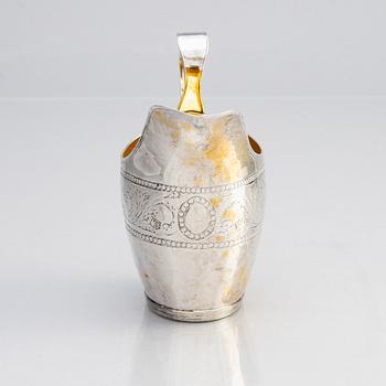 A Swedish early 19th century parcel-gilt silver cream-jug, mark of Johan Samuel Gottfrid Lange, Växjö 1815.