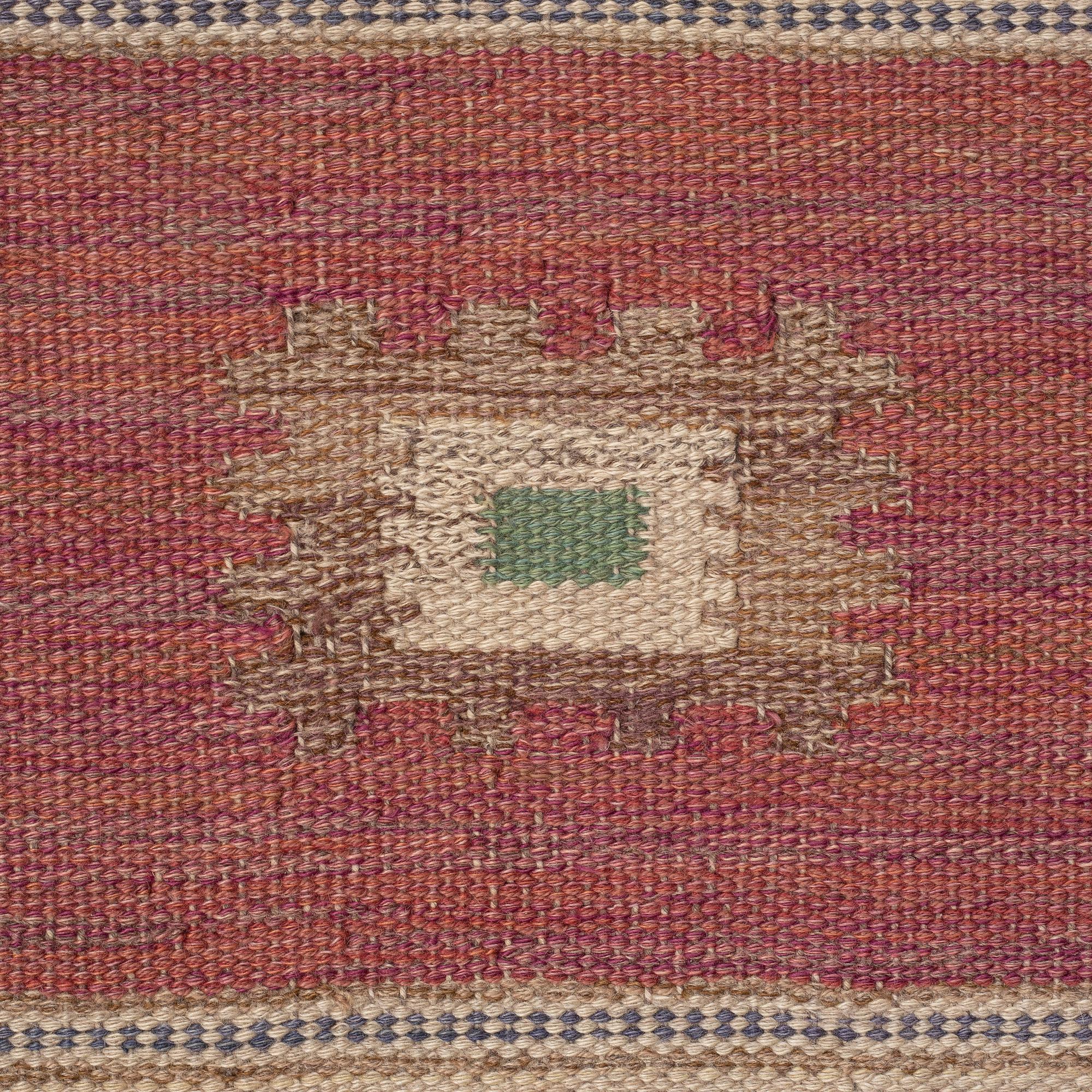 Märta Måås-Fjetterström, a carpet, "Röd grön äng", flat weave, ca 328-333 x 258,5-262 cm, signed AB MMF.