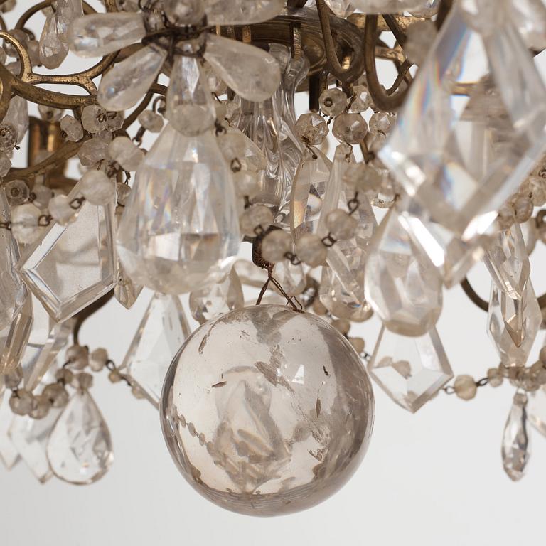 A Baroque-style late 19th century six-light chandelier.