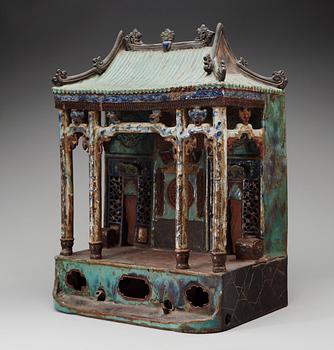 A large glazed shrine, presumably Ming dynasty.