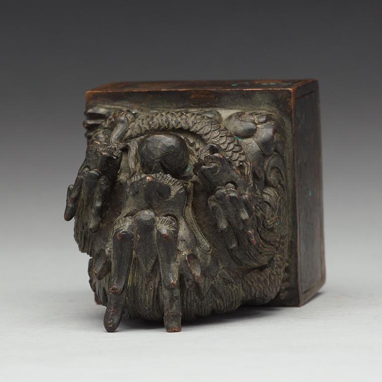 A bronze seal, presumably late Qing dynasty.