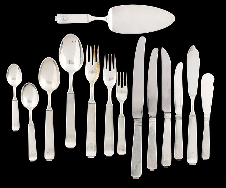 BESTICKSUPPSÄTTNING, 138 delar, silver. C.F. Carlman, Stockholm 1943-46.