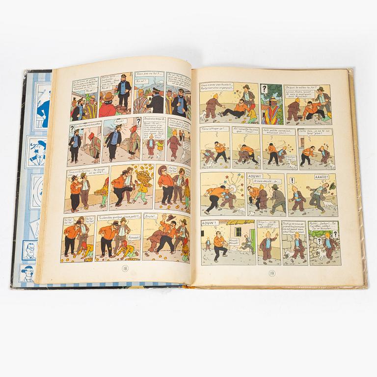 Tintin albums, 34 pcs, French, various publication years, including L'ile Noire 1947.
