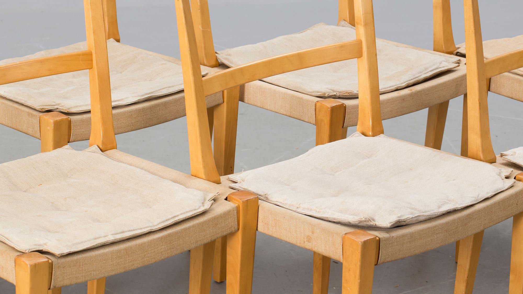 BRUNO MATHSSON, stolar 10 st, "Mimat", Matsson International Värnamo.