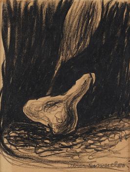 Ulrik Samuelson, chalk drawing, signed Ulrik Samuelson.