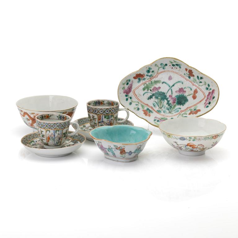 Parti porslin, 6 delar, Kina, 1800/1900-tal.
