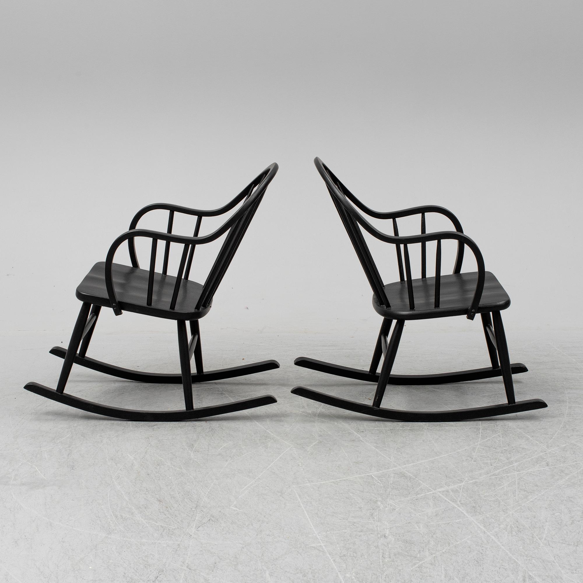 A PAIR OF ROCKING CHAIRS EDSBYVERKEN, second half of the 20th century.