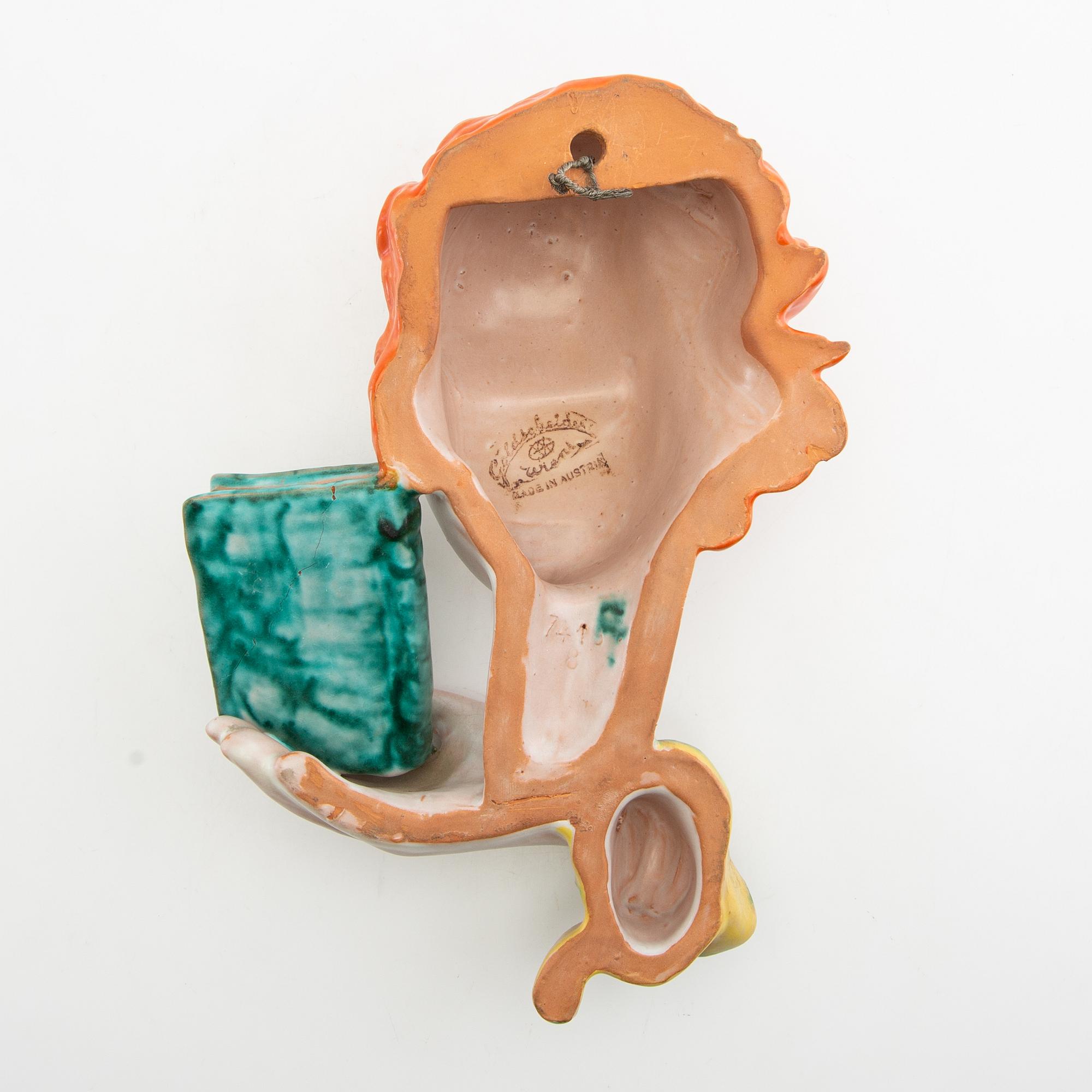 Wall mask, Goldscheider, Vienna 1930s, model no. 7419.