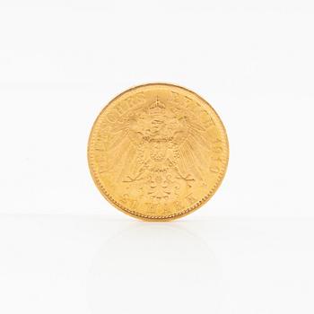 Gold coin 20 marks 1910 German Empire (Prussia) Wilhelm II.