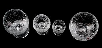 GLASSERVIS, 51 st, "Kekkerit" design Timo Sarpaneva, Iittala 1970/1980-tal.