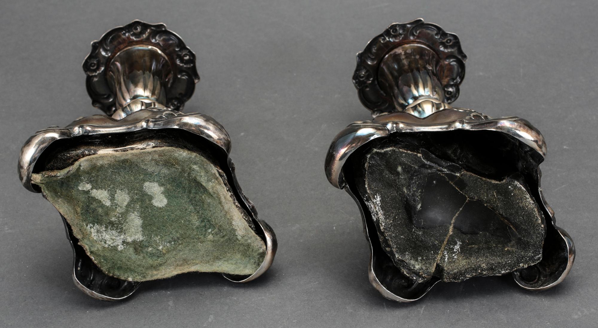 LJUSSTAKAR, ett par, silver, C.G Hallberg, Stockholm 1956.