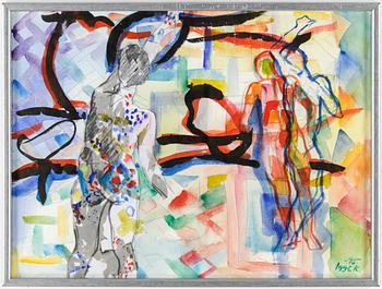 Igge Karlsson · IGGE KARLSSON, collage/akvarell, signerad och daterad -95.