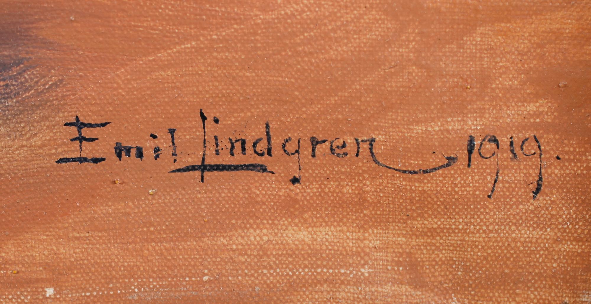 EMIL LINDGREN, olja på duk, signerad och daterad 1919.