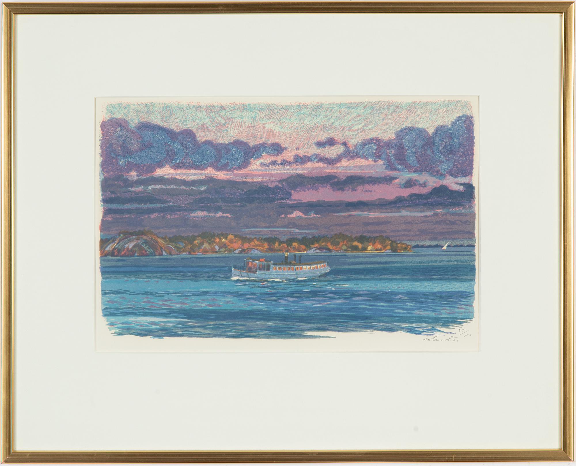 Roland Svensson, lithograph in colors, signed and numbered 59/310.