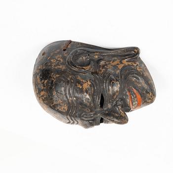 A Japanese painted and laquered noh mask, 'Gigaku', 1900s.