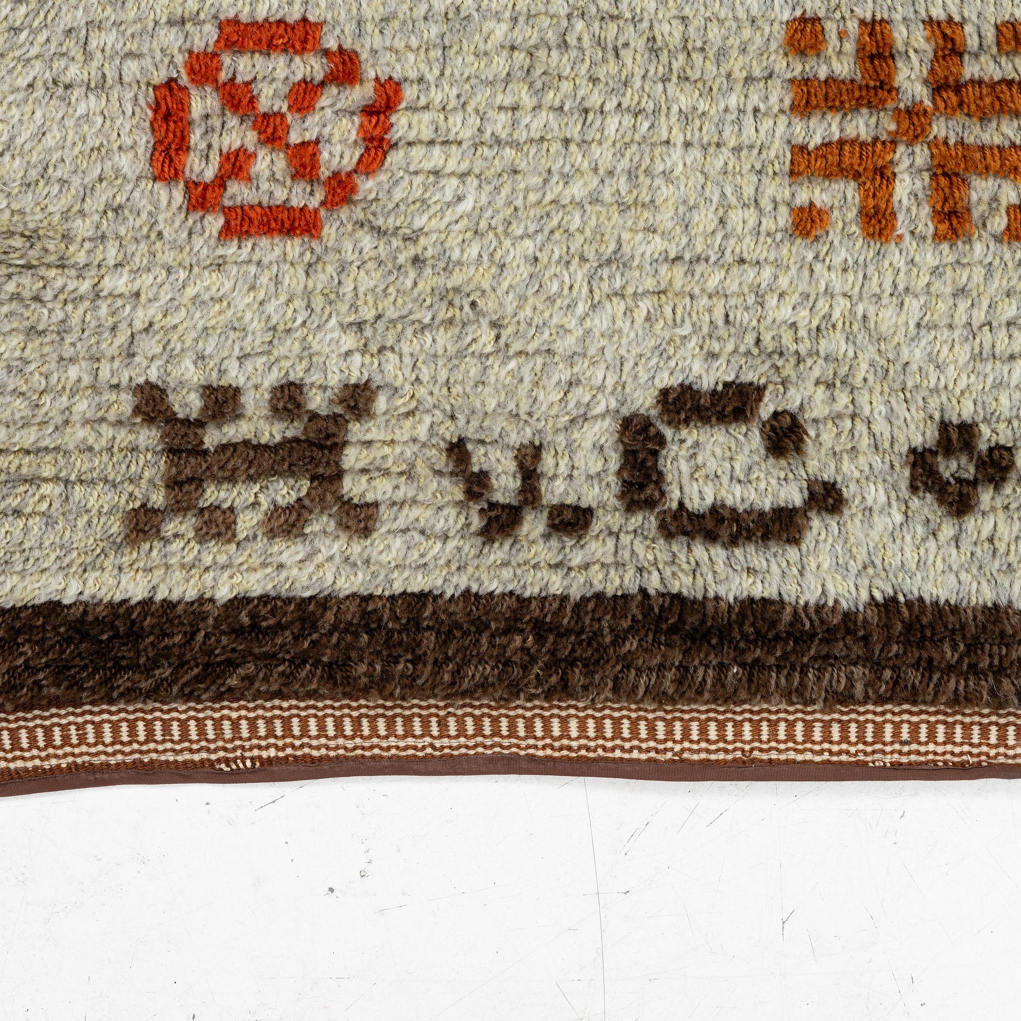 Matta, rya, signerad, 1949, ca 225 x 155 cm.