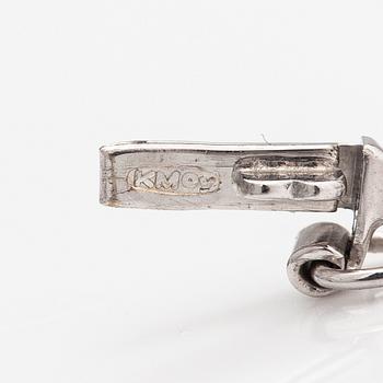 Armband, 14K vitguld, safirer, diamanter ca. 0.20 ct tot enl gravyr.