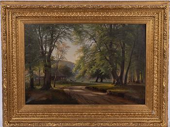 Unknown artist, Forest landscape, Denmark, 19th century.
