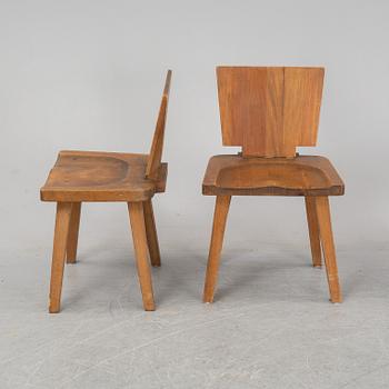 Four pine chairs, mid 20th century.