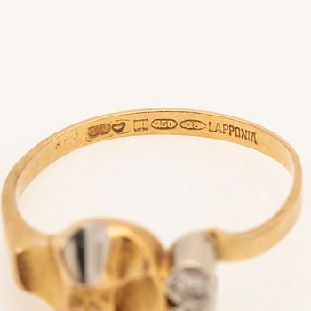 Björn Weckström, ring, 18K gold with diamonds, Lapponia, Finland.