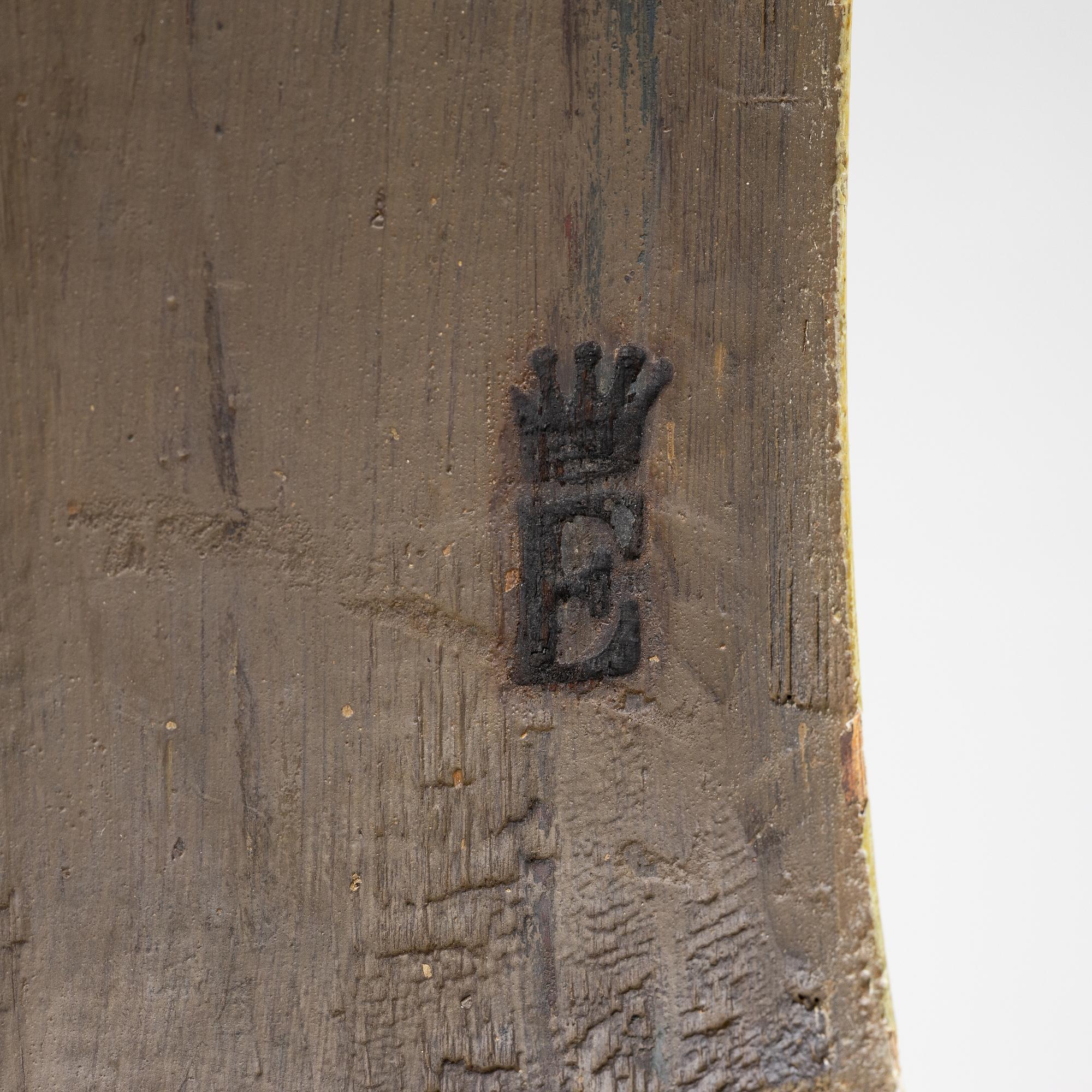 A long-case clock, 19th Century. Stamped with Prince Eugen's emblem.