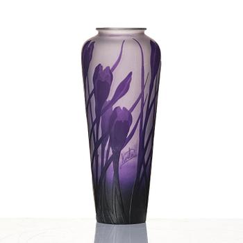 Alf Wallander, an Art Nouveau cameo glass vase, Kosta, Sweden, ca 1909.