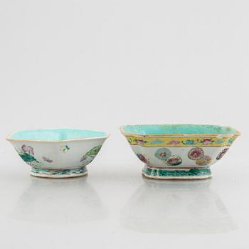 Skålar, 4 st, porslin, Qingdynastin, Kina, 1800-tal.