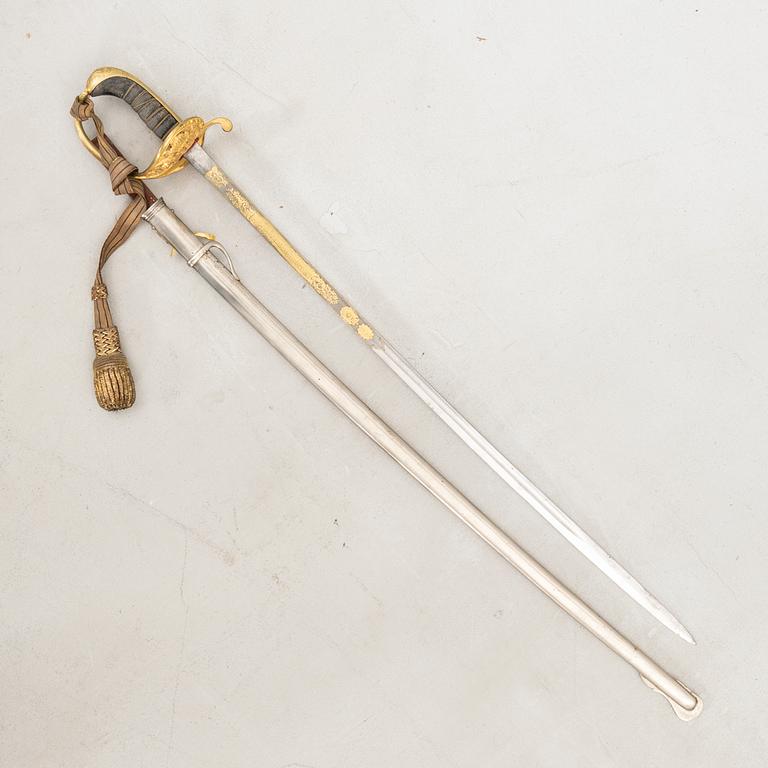 A Swedish infantry officer's sabre second half of the 19th century, with scabbard.