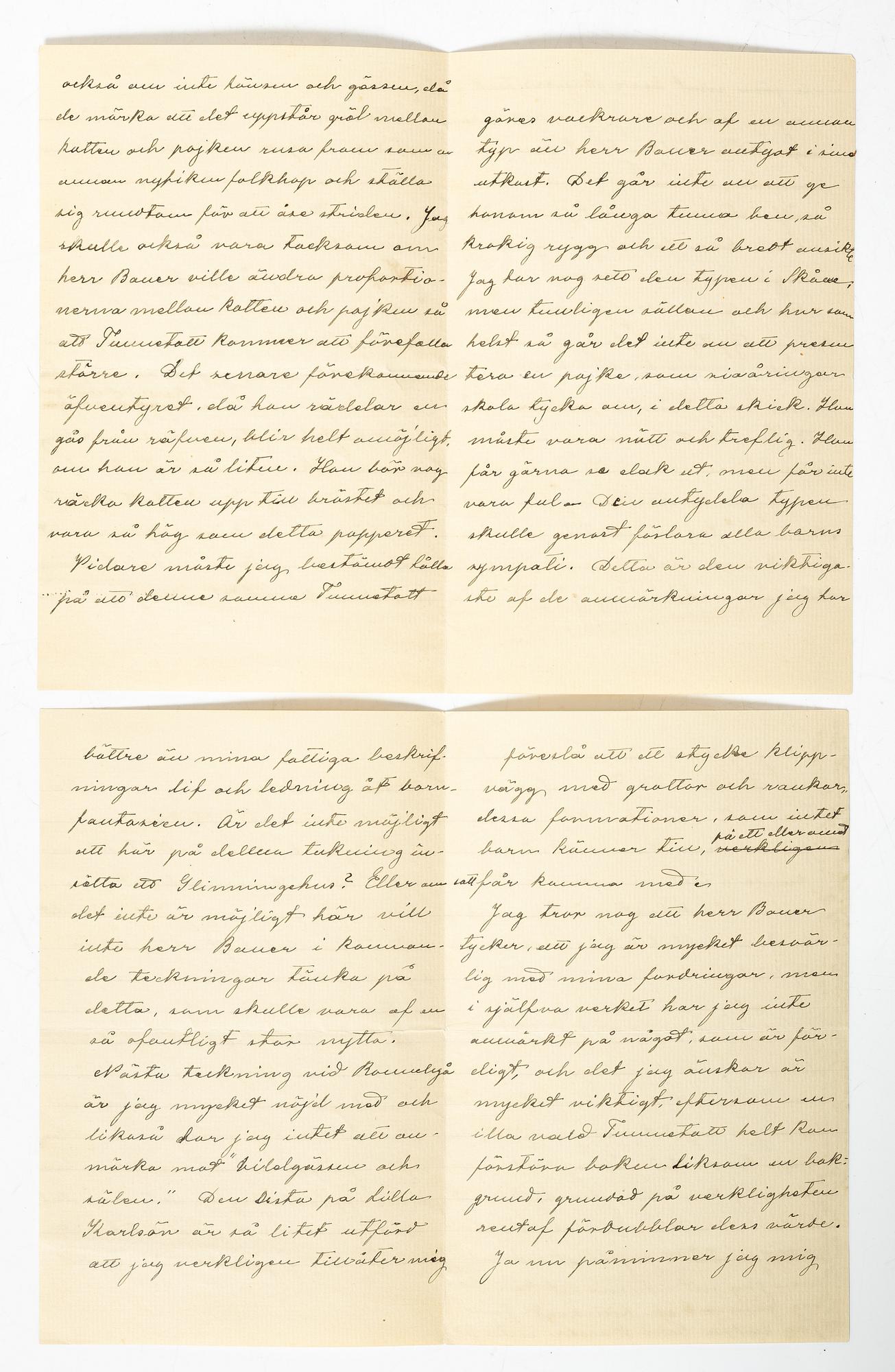 Selma Lagerlöf, Brev från Selma Lagerlöf till John Bauer om Nils Holgersson.