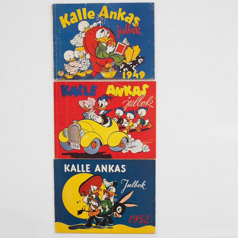 Comic books, "Kalle Anka & Co", Christmas books, 1949, 1950, 1952.