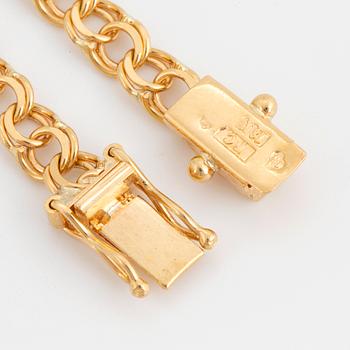 Collier, doserad bismarck, 18K guld, längd, 43 cm, vikt 18 g.
