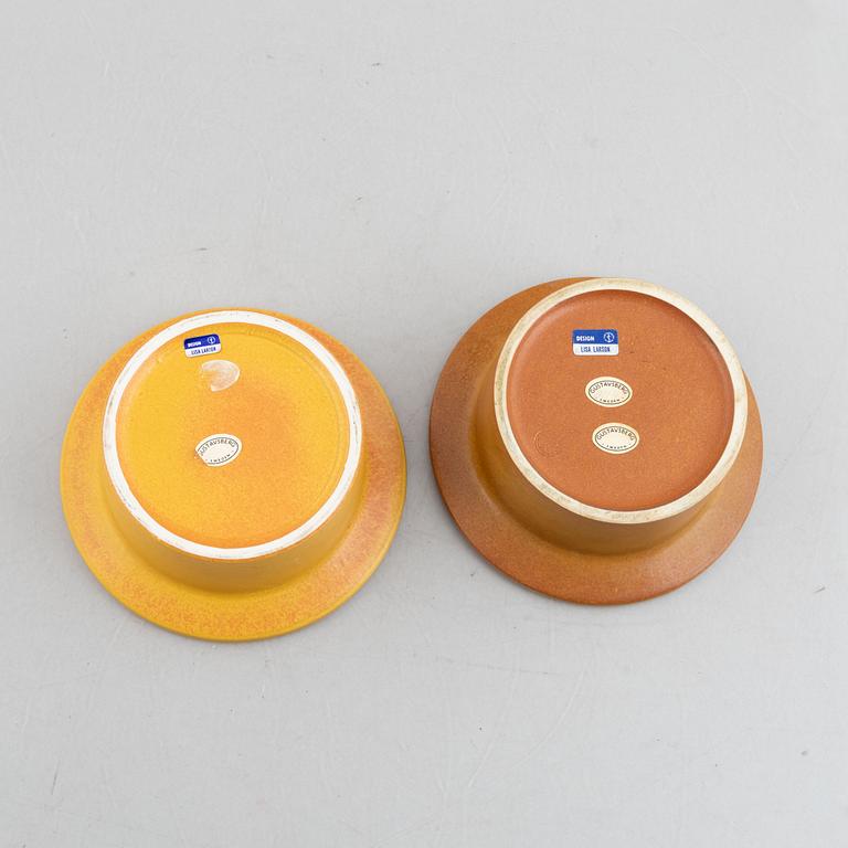 Lisa Larson, vaser, 4 st, skålar, 2 st och fat, 2 st, stengods "Thalia", Gustavsberg.