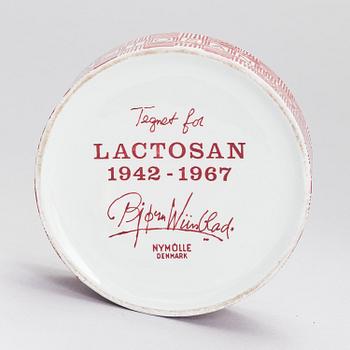 Björn Wiinblad, skål med lock, "Lactosan 1942-1967" Nymölle Denmark.