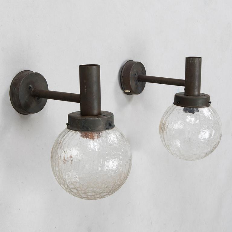 Lisa Johansson-Pape, a pair 1970s outdoor  wall lamps for Stockmann Orno.