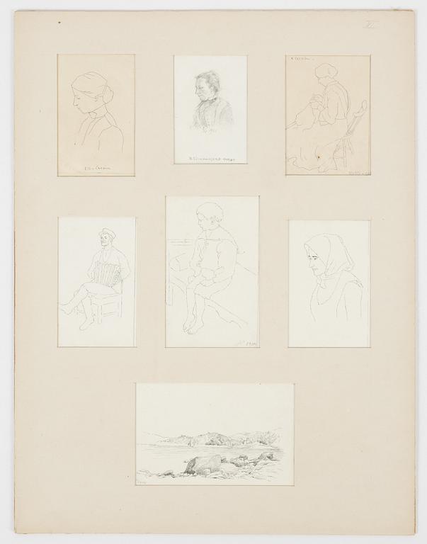 Birger Simonsson, portfolio with 62 drawings. watercolours, pencildrawings.