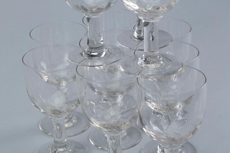 VINGLAS, glas, 12 st. 1800-tal.