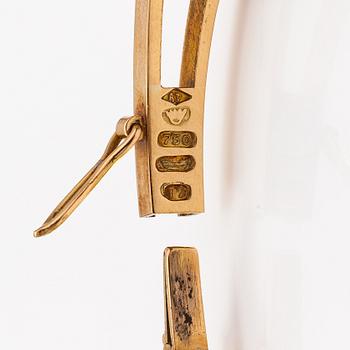 A Tillander, Armband, 18K guld, odlade pärlor och diamanter ca 0.46 ct tot. Helsingfors 1962.