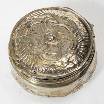 A silver gilt Rococo box, 18th century.