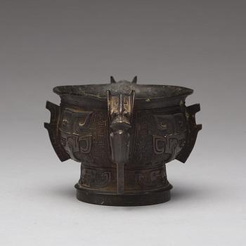 An archaistic bronze censer, presumably Ming dynasty.