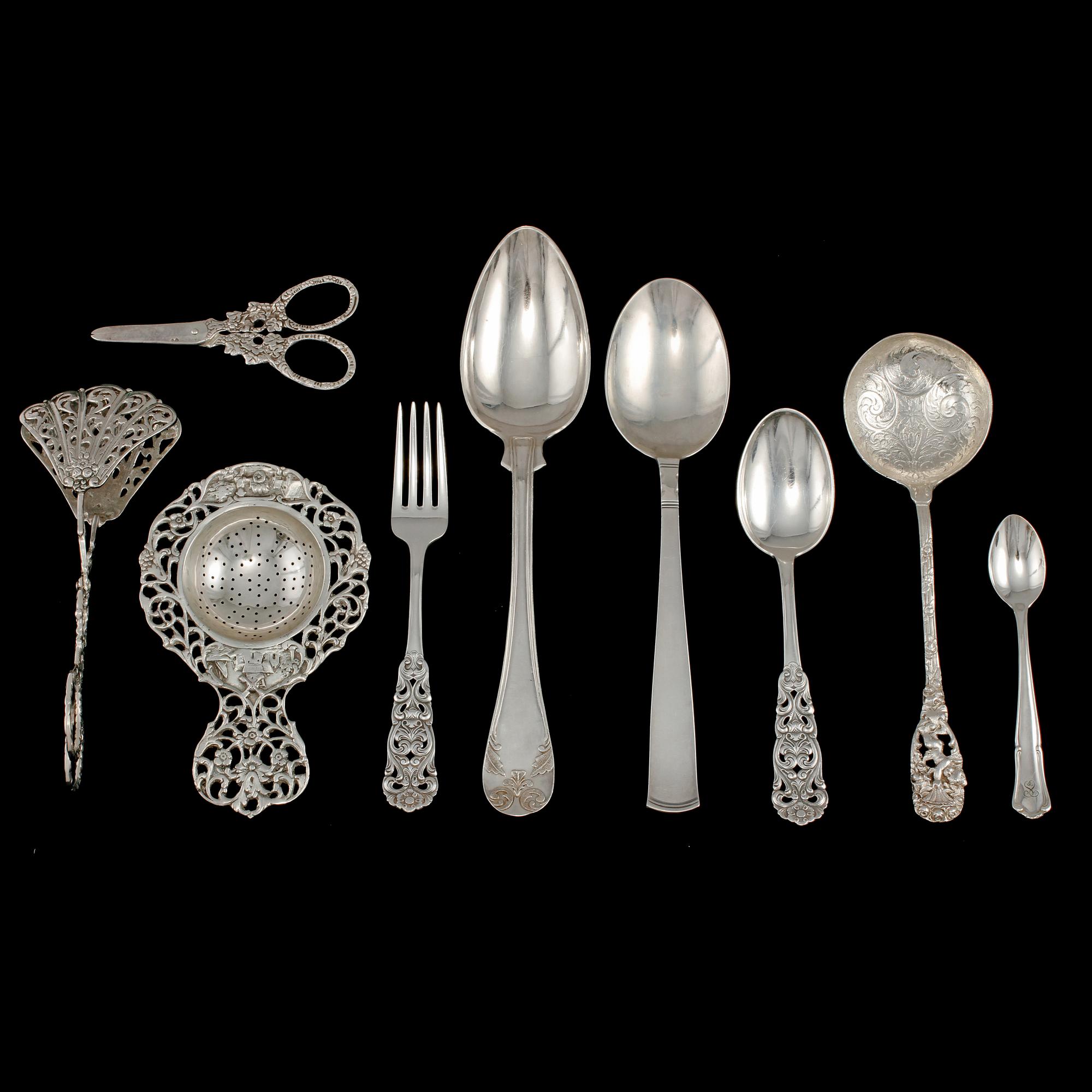 PARTI SILVER, 43 st, 1900-tal. Vikt 1000 g.