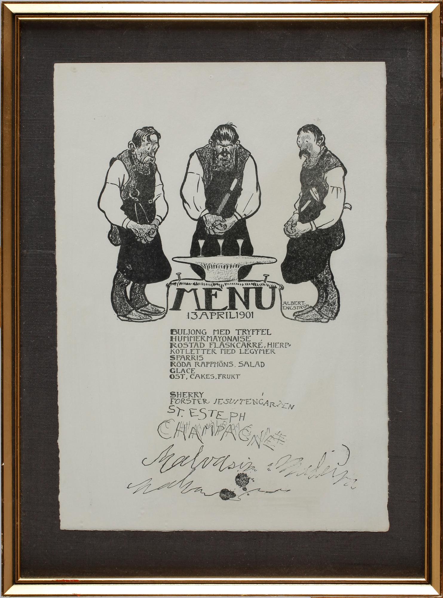 ALBERT ENGSTRÖM, grafiska blad, 7 st, 1895-1901.