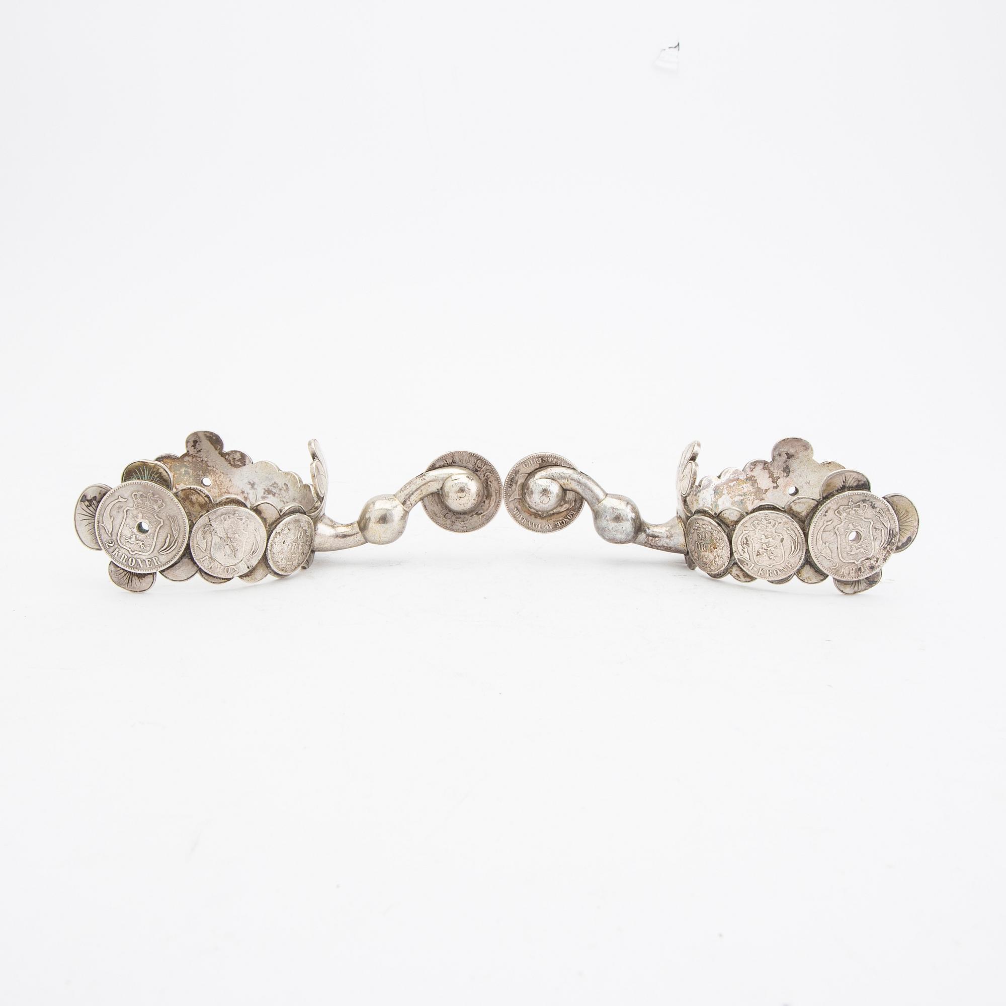 J Ernst sporrar ett par silver 18/1900-tal.